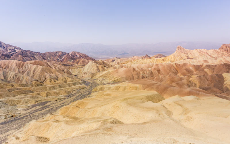 Golden badlands at Zabriskie Point, Death Valley National Park