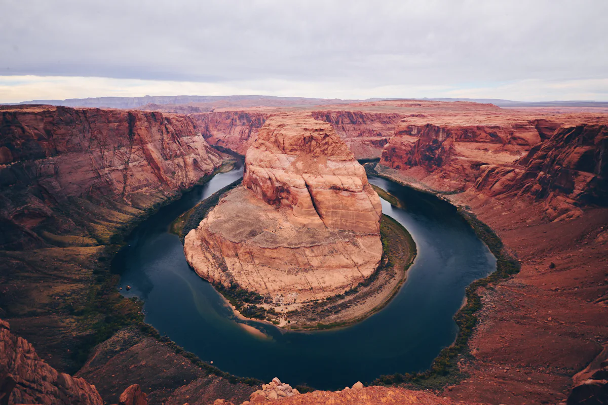 Horseshoe Bend overlook above the Colorado River near Page, Arizona